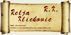 Relja Kličković vizit kartica